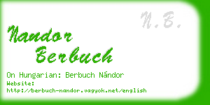 nandor berbuch business card